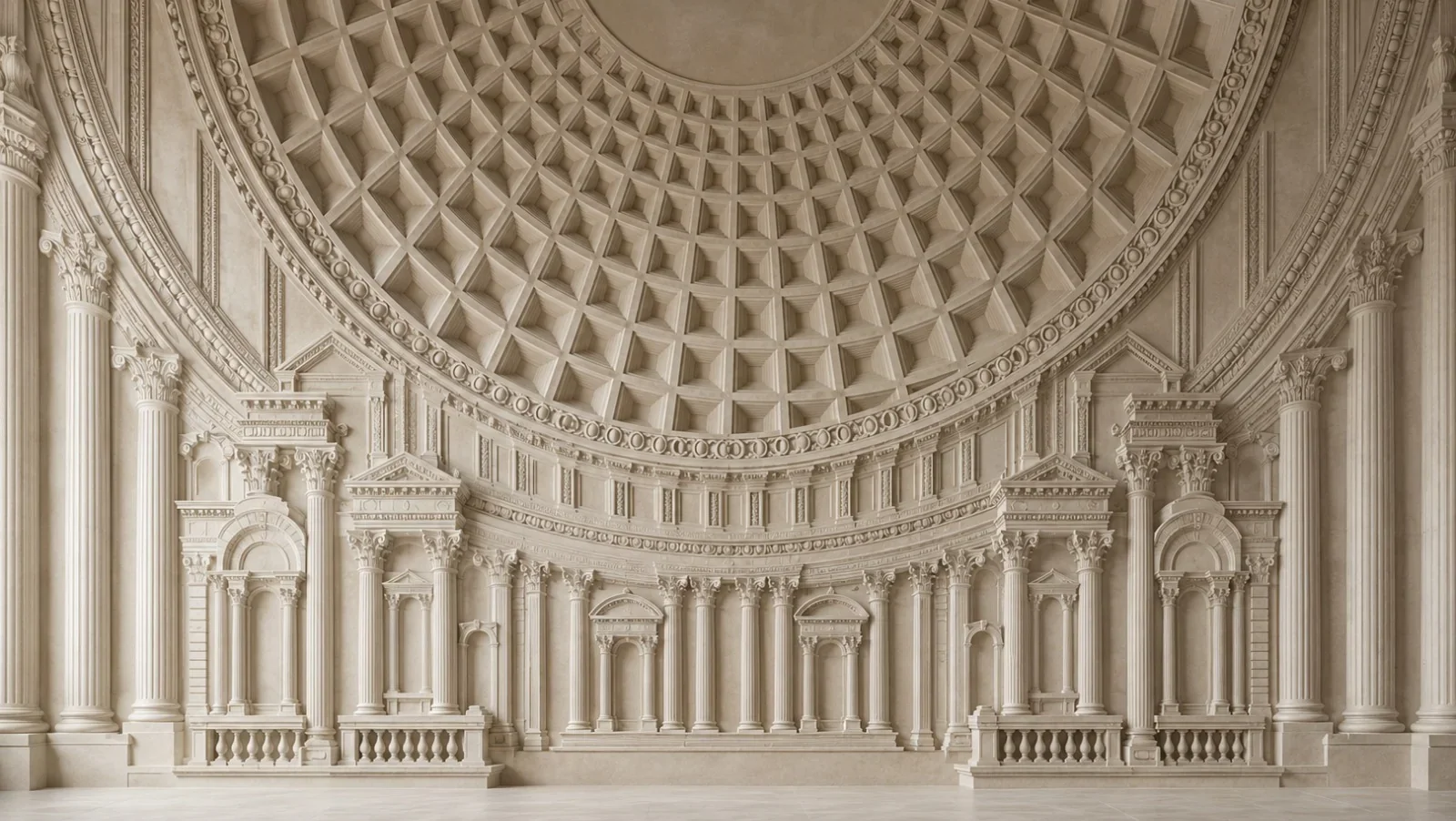 Arch And Axis - Carved Feature Wall by JJM Stone Art UAE