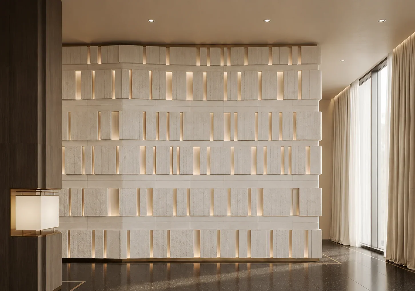 Ellora - Carved Feature Wall by JJM Stone Art UAE