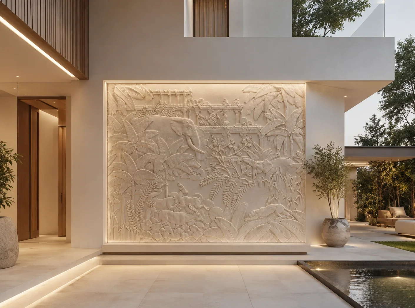 Forest 1 - Carved Feature Wall by JJM Stone Art UAE