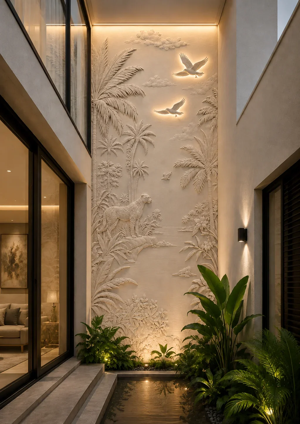 Forest 2 - Carved Feature Wall by JJM Stone Art UAE