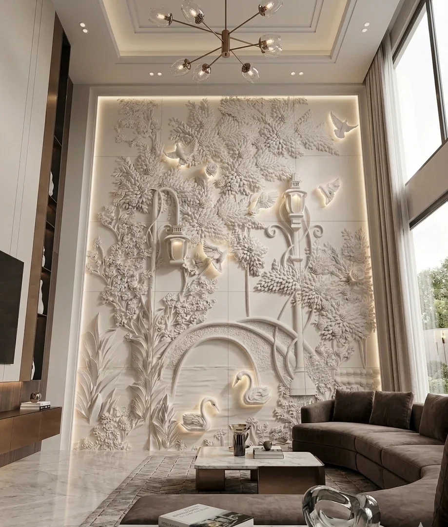 Forest 4 - Carved Feature Wall by JJM Stone Art UAE