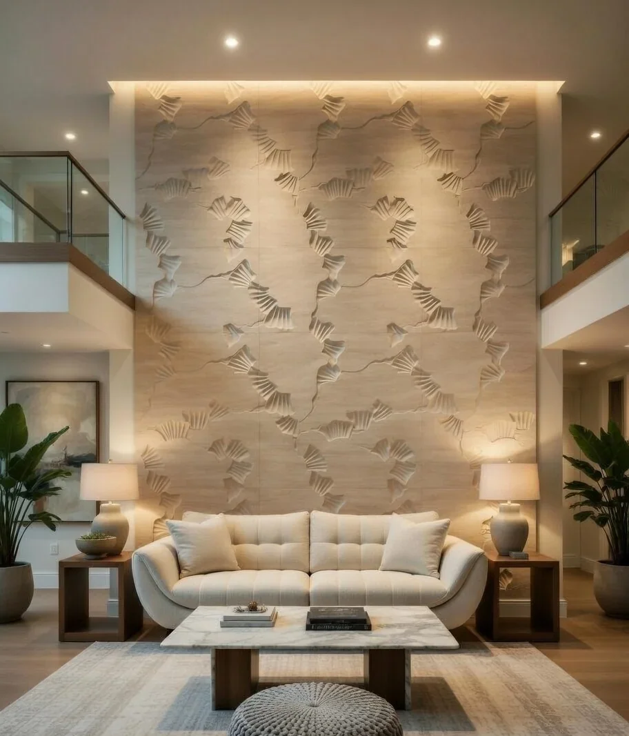 Lumina - Carved Feature Wall by JJM Stone Art UAE