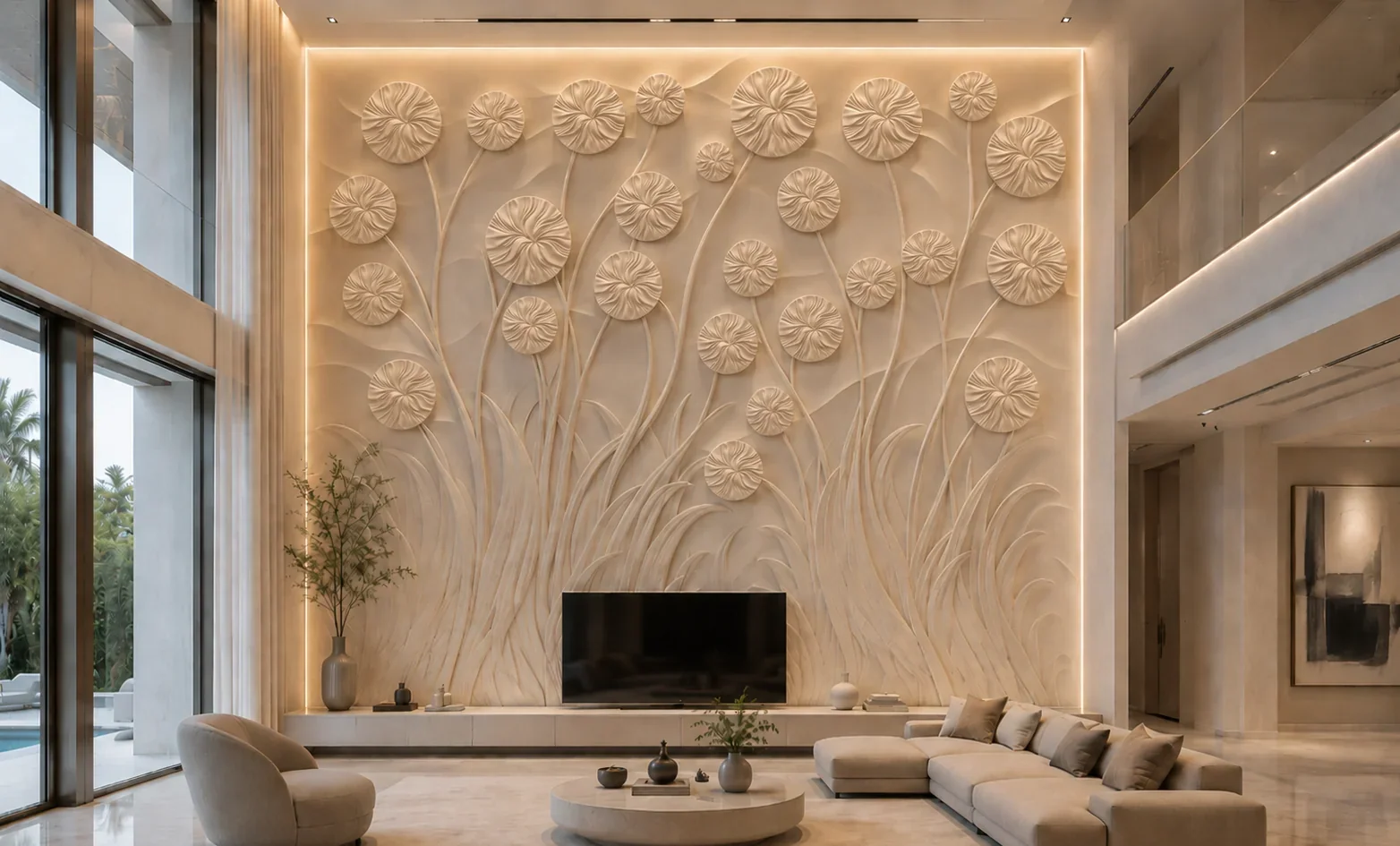 Spring 2 - Carved Feature Wall by JJM Stone Art UAE