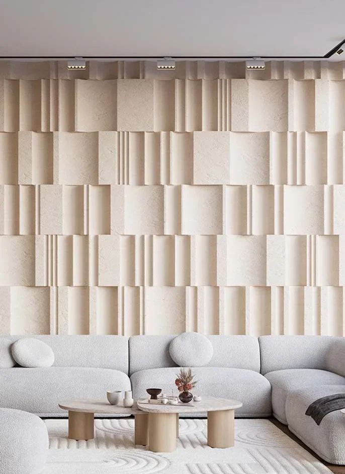 Staggered - Carved Feature Wall by JJM Stone Art UAE