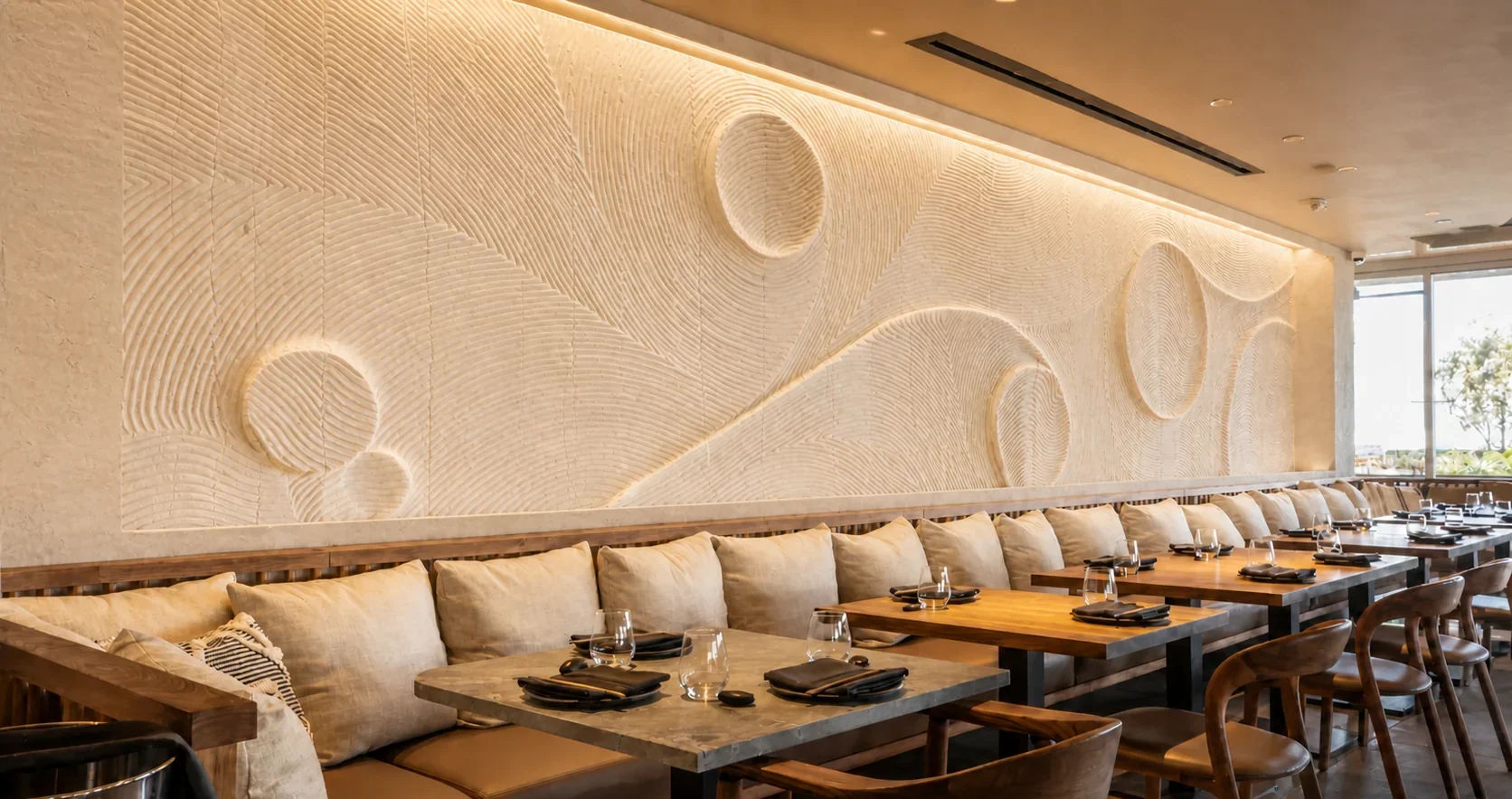 The Ripple Effect 2 - Carved Feature Wall by JJM Stone Art UAE