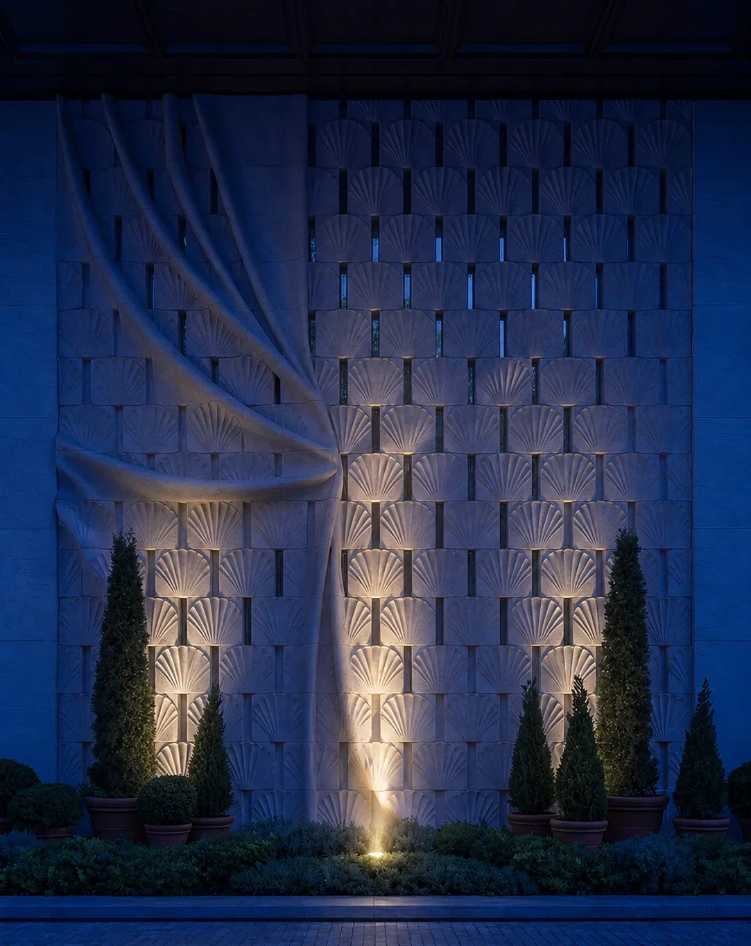The Velvet Facade - Carved Feature Wall by JJM Stone Art UAE