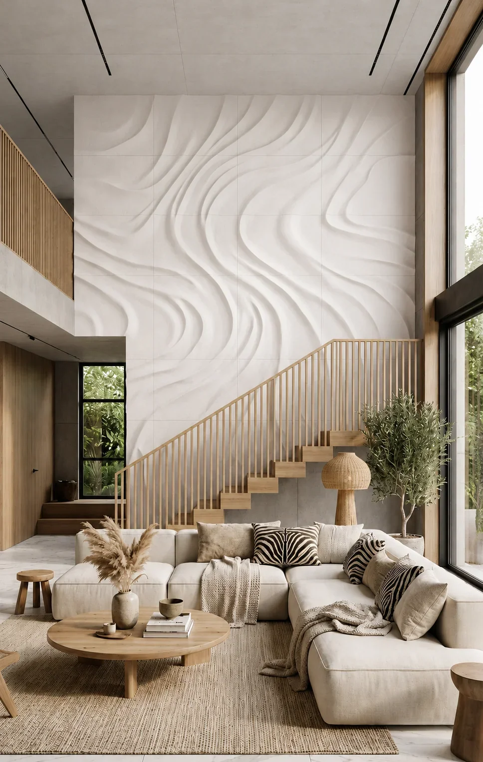 Wave 1 - Carved Feature Wall by JJM Stone Art UAE