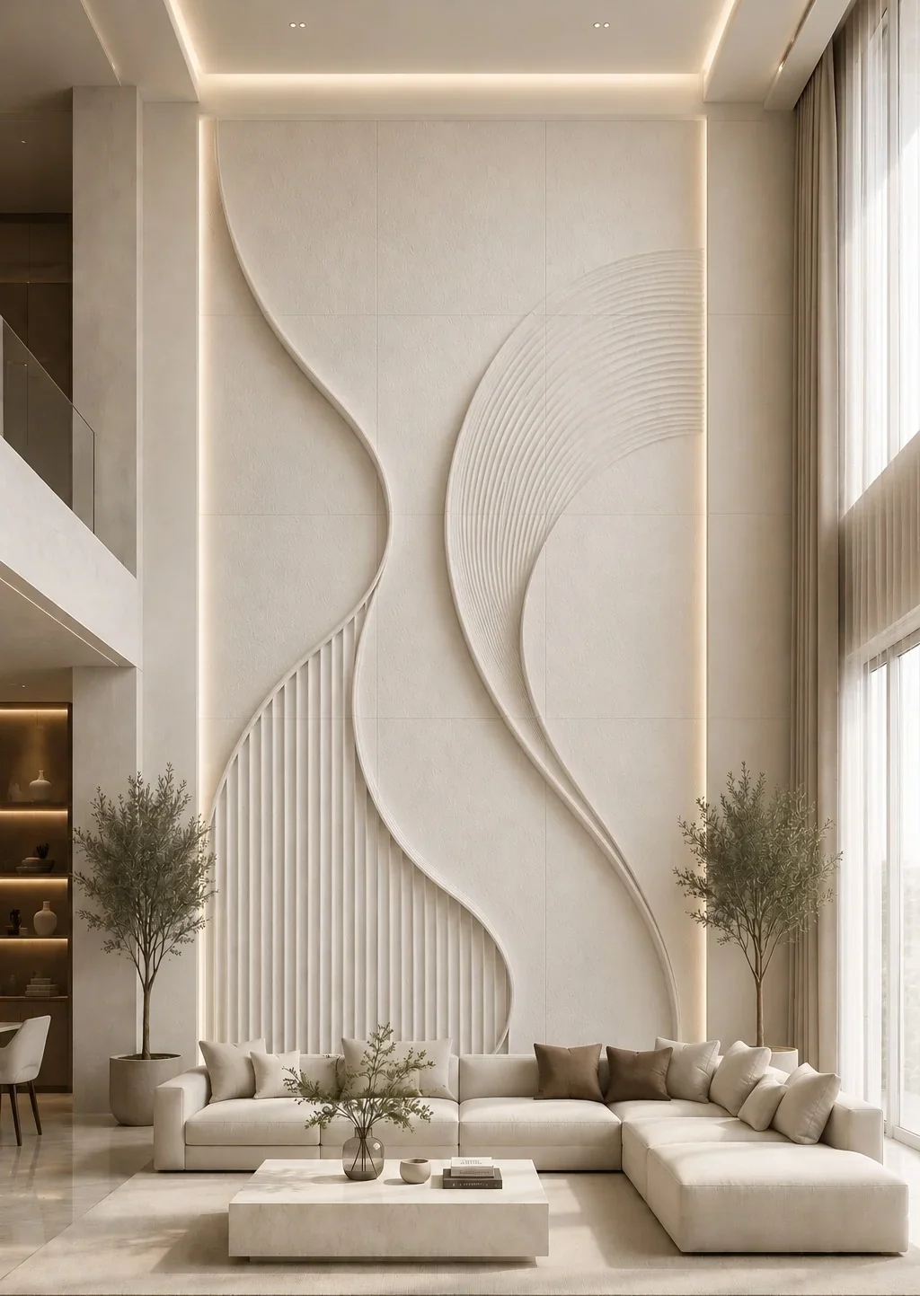 Wave 2 - Carved Feature Wall by JJM Stone Art UAE